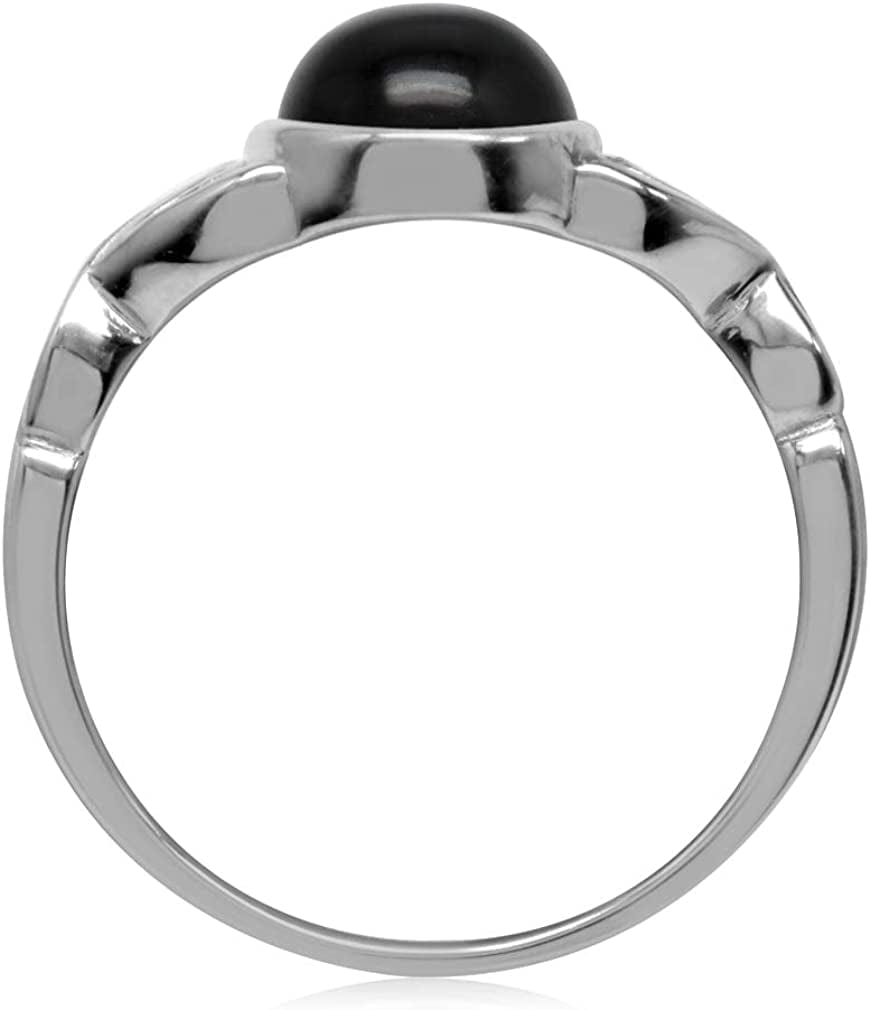 7MM Genuine Gemstones 925 Sterling Silver Victorian Style Solitaire Ring