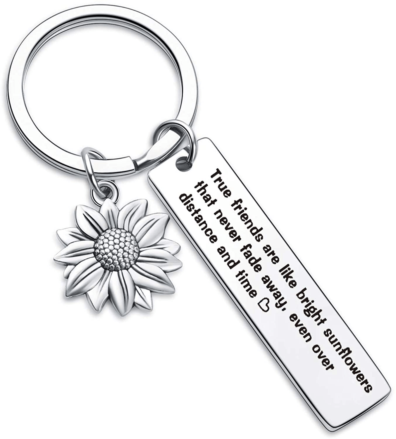 7RVZM Inspirational Sunflower Keychain Friendship Jewelry Best Friend Gift bff Jewelry Friends Moving Away Gift Arts & Entertainment > Party & Celebration > Gift Giving Unknown   