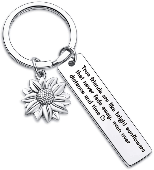 7RVZM Inspirational Sunflower Keychain Friendship Jewelry Best Friend Gift bff Jewelry Friends Moving Away Gift Arts & Entertainment > Party & Celebration > Gift Giving Unknown   