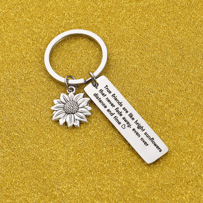 7RVZM Inspirational Sunflower Keychain Friendship Jewelry Best Friend Gift bff Jewelry Friends Moving Away Gift Arts & Entertainment > Party & Celebration > Gift Giving Unknown   