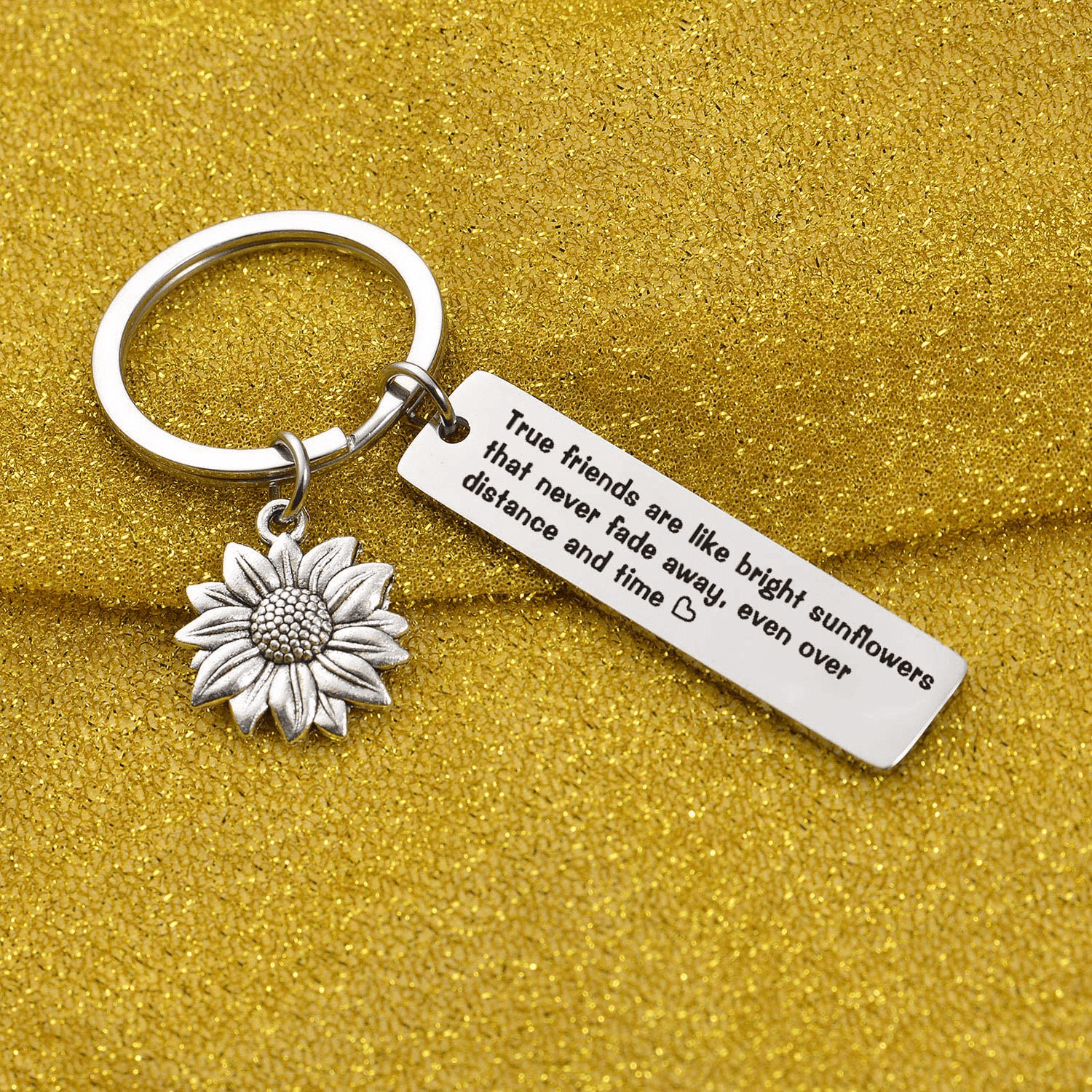 7RVZM Inspirational Sunflower Keychain Friendship Jewelry Best Friend Gift bff Jewelry Friends Moving Away Gift Arts & Entertainment > Party & Celebration > Gift Giving Unknown   