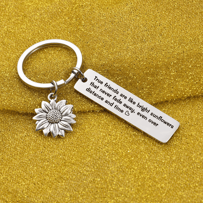 7RVZM Inspirational Sunflower Keychain Friendship Jewelry Best Friend Gift bff Jewelry Friends Moving Away Gift Arts & Entertainment > Party & Celebration > Gift Giving Unknown   