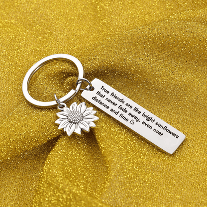 7RVZM Inspirational Sunflower Keychain Friendship Jewelry Best Friend Gift bff Jewelry Friends Moving Away Gift Arts & Entertainment > Party & Celebration > Gift Giving Unknown   