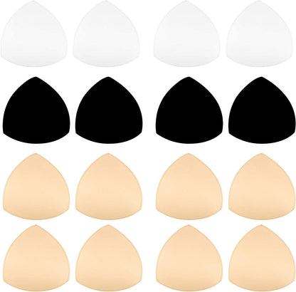 8 Pairs Bra Pads Inserts Bra Cups Inserts Removable Breast Enhancers Inserts for Women Bikini Swimsuit Sport Tops Beige, Black, White