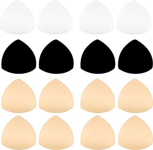 8 Pairs Bra Pads Inserts Bra Cups Inserts Removable Breast Enhancers Inserts for Women Bikini Swimsuit Sport Tops Beige, Black, White