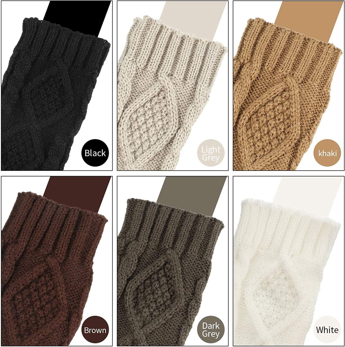 8 Pairs Women Winter Knit Fingerless Gloves Crochet Thumbhole Arm Warmer Mittens Apparel & Accessories > Clothing Accessories > Gloves & Mittens SATINIOR   