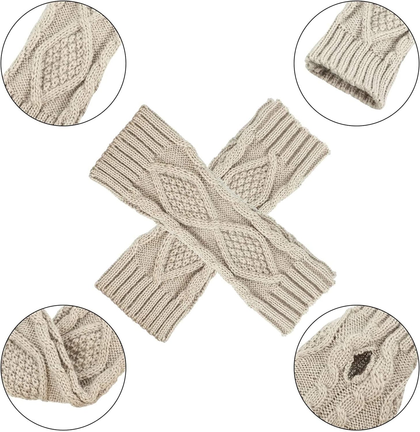 8 Pairs Women Winter Knit Fingerless Gloves Crochet Thumbhole Arm Warmer Mittens Apparel & Accessories > Clothing Accessories > Gloves & Mittens SATINIOR   