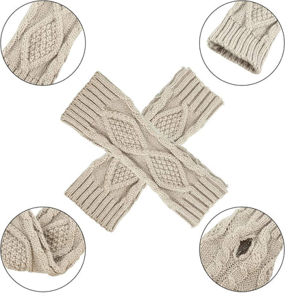 8 Pairs Women Winter Knit Fingerless Gloves Crochet Thumbhole Arm Warmer Mittens Apparel & Accessories > Clothing Accessories > Gloves & Mittens SATINIOR   