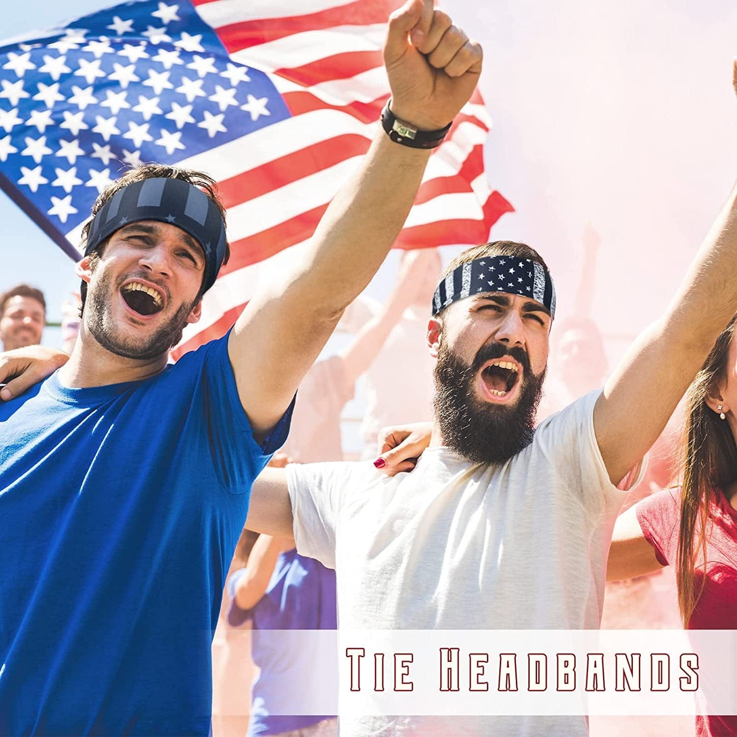 8 Pcs American Flag Bandana Headbands USA Head Tie Ninja Karate Sweatbands Adjustable Hair Wrap Bands for Men Kids Boys Workout Sports Tennis Basketball Running, Patriotic Labor Accessories Apparel & Accessories > Clothing Accessories > Bandanas & Headties Civaner   