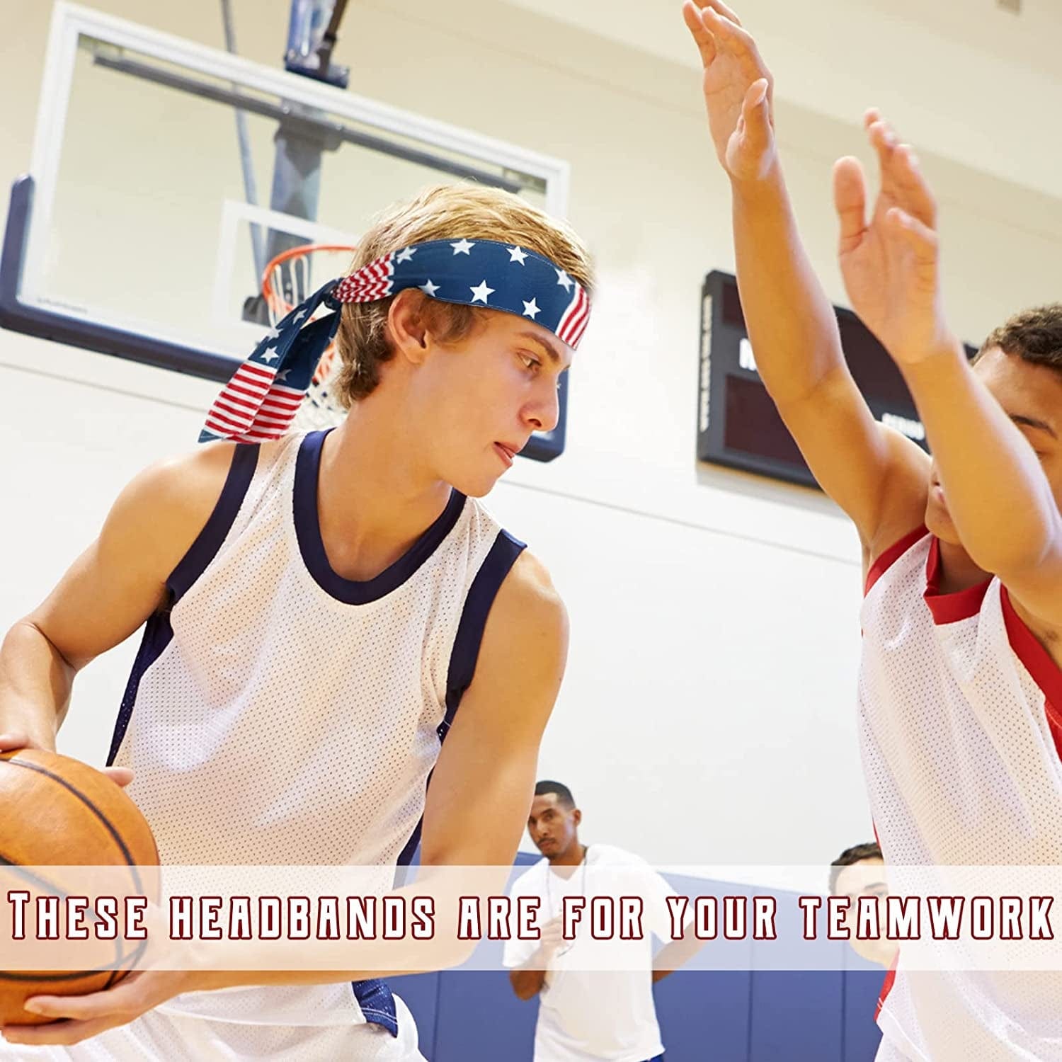 8 Pcs American Flag Bandana Headbands USA Head Tie Ninja Karate Sweatbands Adjustable Hair Wrap Bands for Men Kids Boys Workout Sports Tennis Basketball Running, Patriotic Labor Accessories Apparel & Accessories > Clothing Accessories > Bandanas & Headties Civaner   