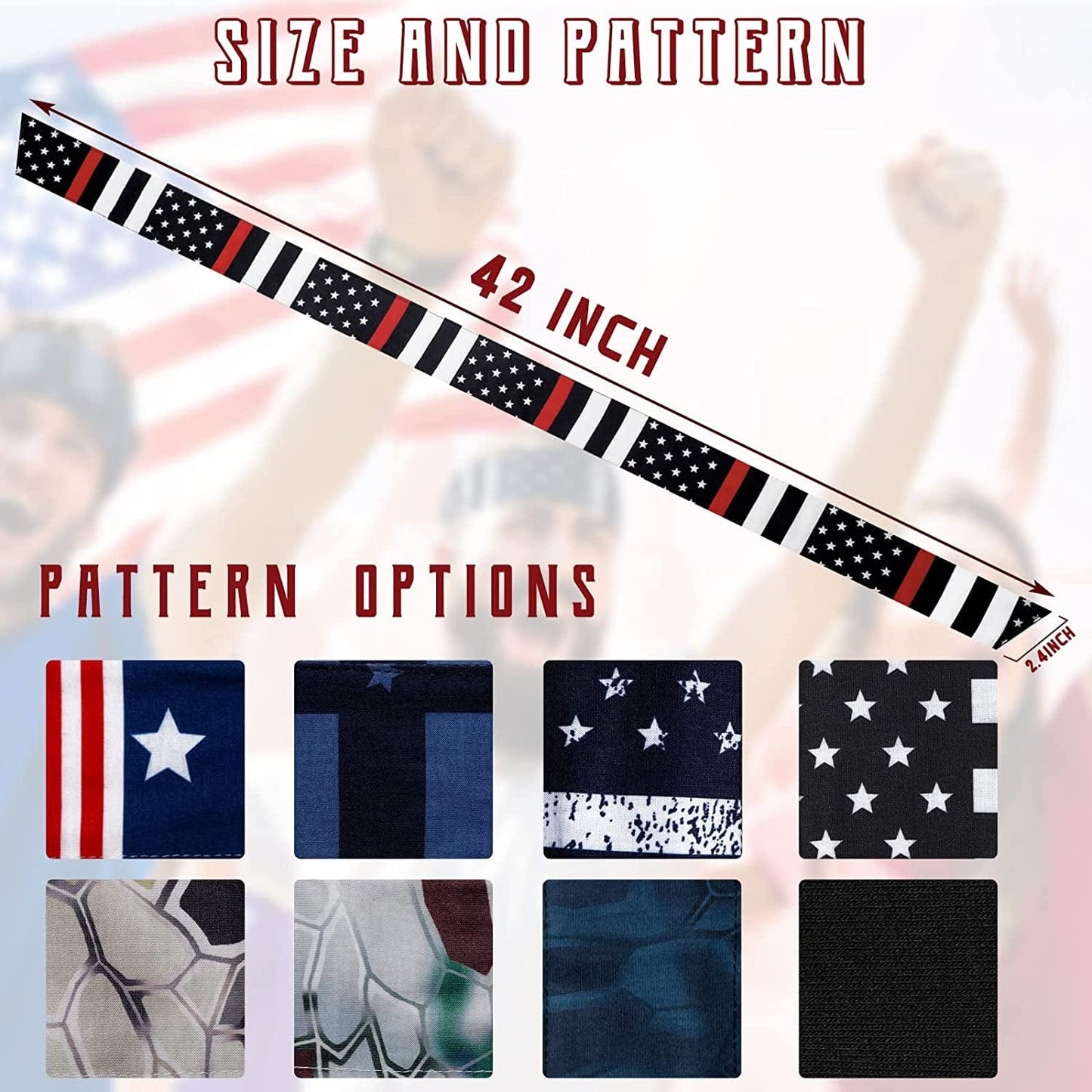 8 Pcs American Flag Bandana Headbands USA Head Tie Ninja Karate Sweatbands Adjustable Hair Wrap Bands for Men Kids Boys Workout Sports Tennis Basketball Running, Patriotic Labor Accessories Apparel & Accessories > Clothing Accessories > Bandanas & Headties Civaner   