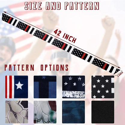 8 Pcs American Flag Bandana Headbands USA Head Tie Ninja Karate Sweatbands Adjustable Hair Wrap Bands for Men Kids Boys Workout Sports Tennis Basketball Running, Patriotic Labor Accessories Apparel & Accessories > Clothing Accessories > Bandanas & Headties Civaner   
