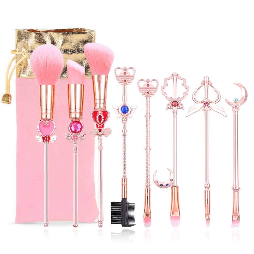8 Pcs Kawaii Sai.Lor.Moon Makeup Brush Set with Cute Pink Pouch, Cardcaptor Sakura Cosmetic Makeup Tool Sets & Kits for Daily Use and Valentine'S Day/Thanksgiving/Birthday Gift Health & Beauty > Personal Care > Cosmetics > Cosmetic Tools > Makeup Tools Hamowtux   