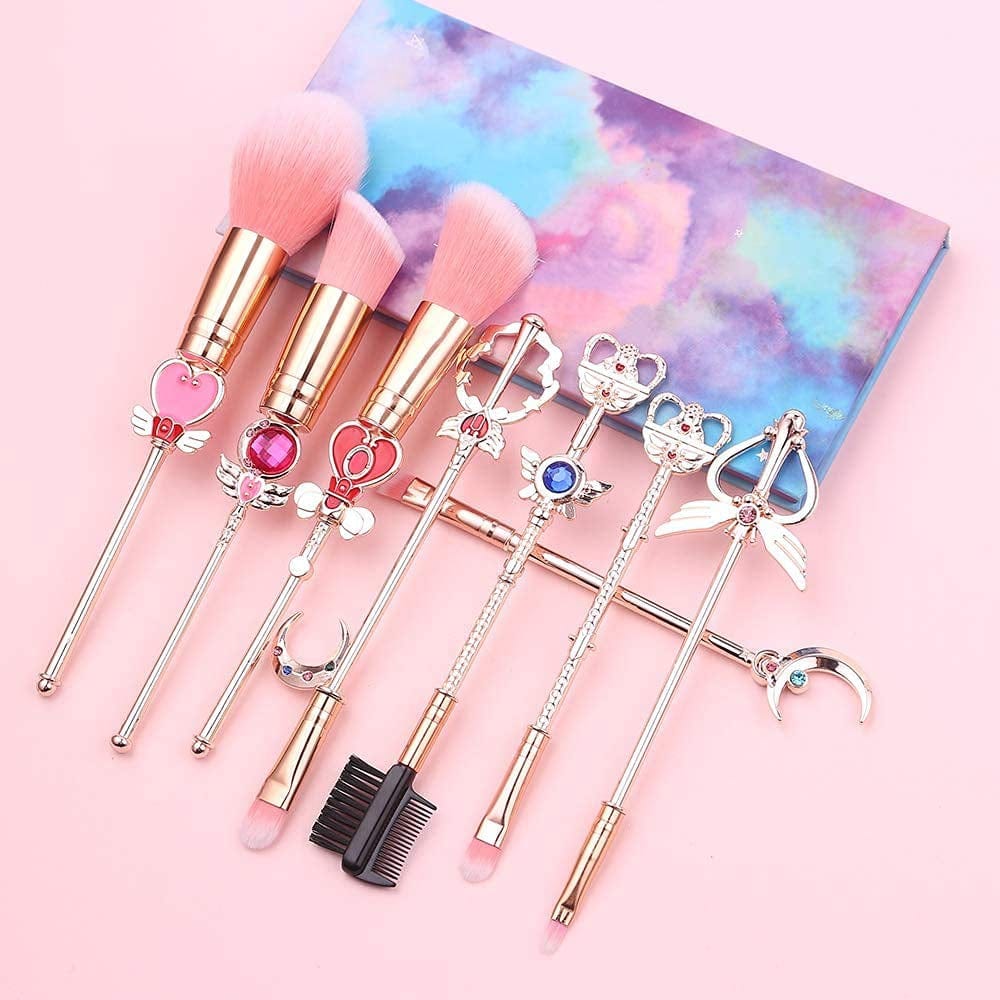 8 Pcs Kawaii Sai.Lor.Moon Makeup Brush Set with Cute Pink Pouch, Cardcaptor Sakura Cosmetic Makeup Tool Sets & Kits for Daily Use and Valentine'S Day/Thanksgiving/Birthday Gift Health & Beauty > Personal Care > Cosmetics > Cosmetic Tools > Makeup Tools Hamowtux   