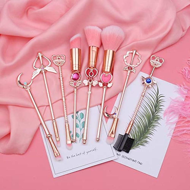 8 Pcs Kawaii Sai.Lor.Moon Makeup Brush Set with Cute Pink Pouch, Cardcaptor Sakura Cosmetic Makeup Tool Sets & Kits for Daily Use and Valentine'S Day/Thanksgiving/Birthday Gift Health & Beauty > Personal Care > Cosmetics > Cosmetic Tools > Makeup Tools Hamowtux   