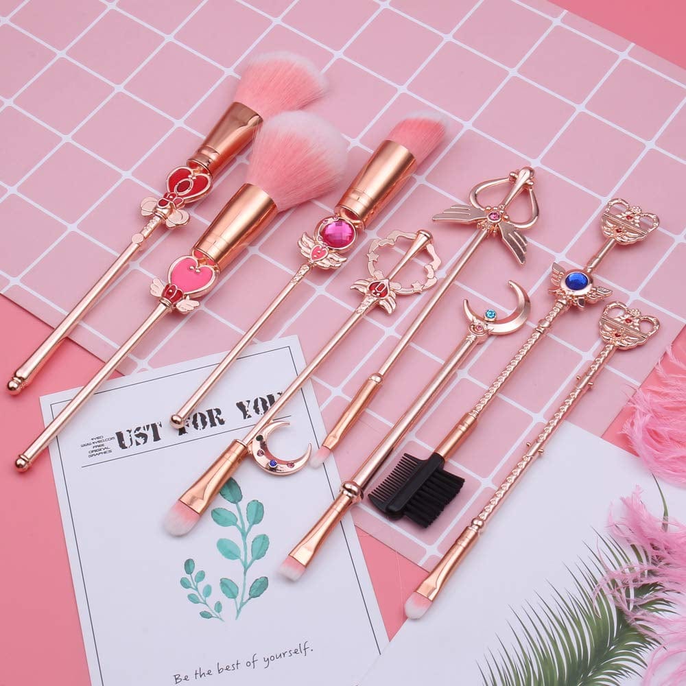 8 Pcs Kawaii Sai.Lor.Moon Makeup Brush Set with Cute Pink Pouch, Cardcaptor Sakura Cosmetic Makeup Tool Sets & Kits for Daily Use and Valentine'S Day/Thanksgiving/Birthday Gift Health & Beauty > Personal Care > Cosmetics > Cosmetic Tools > Makeup Tools Hamowtux   