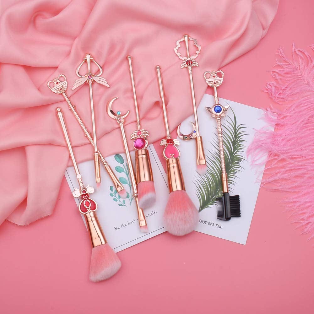 8 Pcs Kawaii Sai.Lor.Moon Makeup Brush Set with Cute Pink Pouch, Cardcaptor Sakura Cosmetic Makeup Tool Sets & Kits for Daily Use and Valentine'S Day/Thanksgiving/Birthday Gift Health & Beauty > Personal Care > Cosmetics > Cosmetic Tools > Makeup Tools Hamowtux   