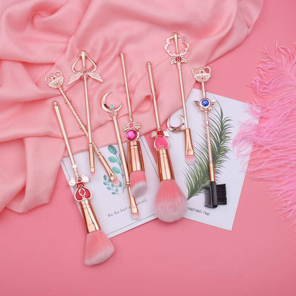 8 Pcs Kawaii Sai.Lor.Moon Makeup Brush Set with Cute Pink Pouch, Cardcaptor Sakura Cosmetic Makeup Tool Sets & Kits for Daily Use and Valentine'S Day/Thanksgiving/Birthday Gift Health & Beauty > Personal Care > Cosmetics > Cosmetic Tools > Makeup Tools Hamowtux   