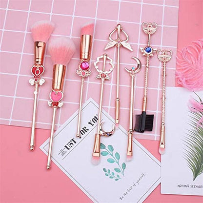 8 Pcs Kawaii Sai.Lor.Moon Makeup Brush Set with Cute Pink Pouch, Cardcaptor Sakura Cosmetic Makeup Tool Sets & Kits for Daily Use and Valentine'S Day/Thanksgiving/Birthday Gift Health & Beauty > Personal Care > Cosmetics > Cosmetic Tools > Makeup Tools Hamowtux   
