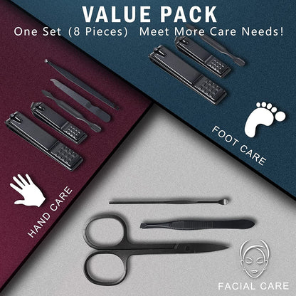 8 PCS Nail Clippers, ONLYWEE Premium Manicure Set for Women & Men, Stainless Steel Facial, Hand, Foot Nail Care Tools, Professional Grooming Gift Pedicure Kit with Luxurious Portable Travel Case Health & Beauty > Personal Care > Foot Care ONLYWEE   