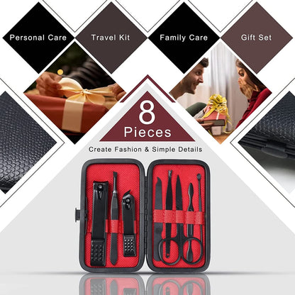 8 PCS Nail Clippers, ONLYWEE Premium Manicure Set for Women & Men, Stainless Steel Facial, Hand, Foot Nail Care Tools, Professional Grooming Gift Pedicure Kit with Luxurious Portable Travel Case Health & Beauty > Personal Care > Foot Care ONLYWEE   