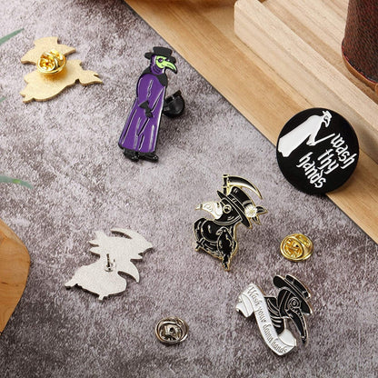 8 Pieces Bird Beak Enamel Pin Set Wash Your Hands Brooches Beak Face Steampunk Brooches Cartoon Badge for Bag Lapel Pin Buckle Jewelry