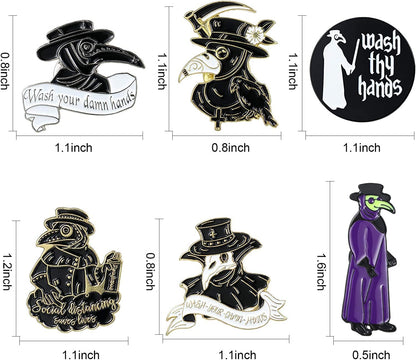 8 Pieces Bird Beak Enamel Pin Set Wash Your Hands Brooches Beak Face Steampunk Brooches Cartoon Badge for Bag Lapel Pin Buckle Jewelry