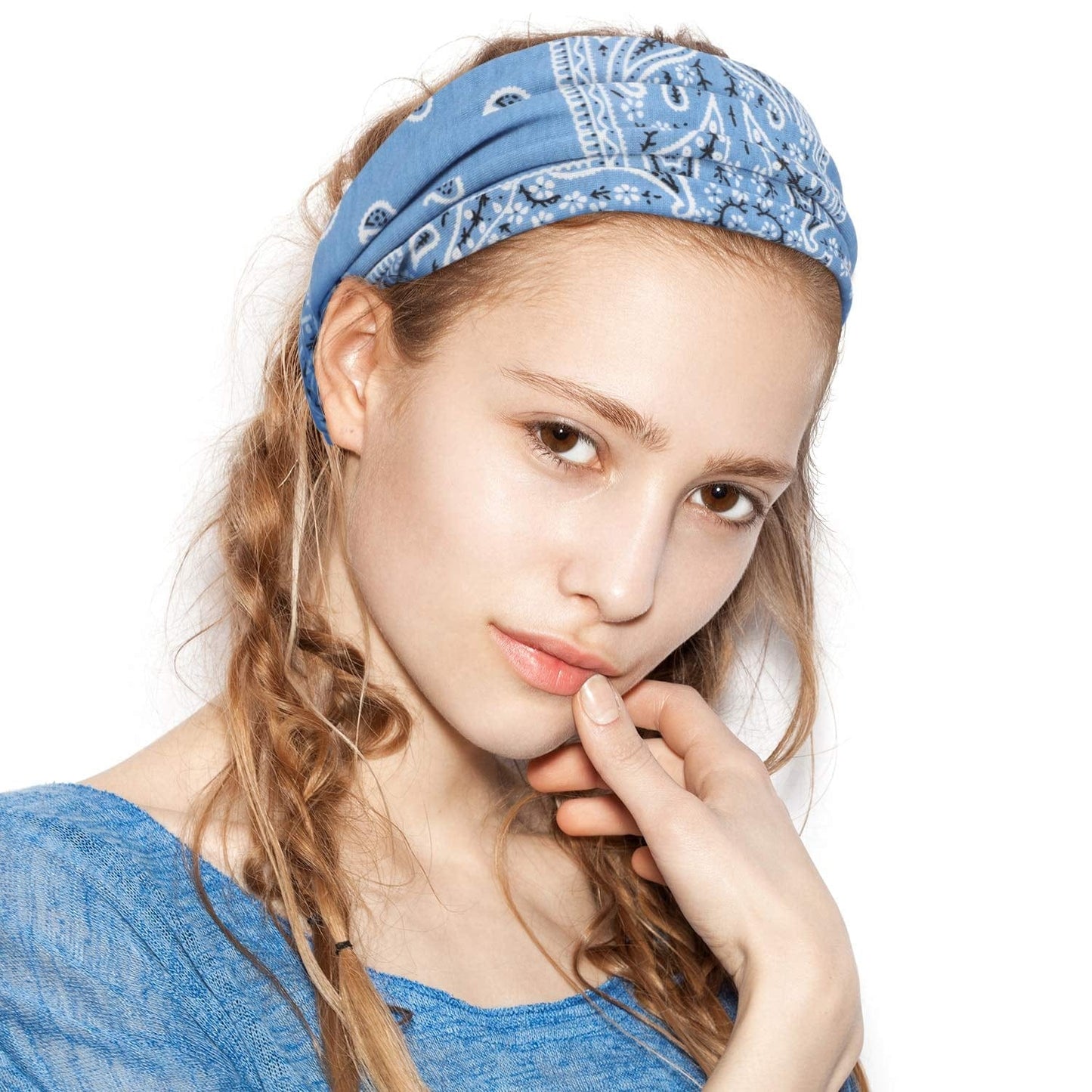 8 Pieces Boho Bandana Headbands Elastic Paisley Headbands Stretchy Yoga Headwraps Vintage Wide Hairbands Cute Hair Accessories for Women Girls Favors Apparel & Accessories > Clothing Accessories > Bandanas & Headties WILLBOND   