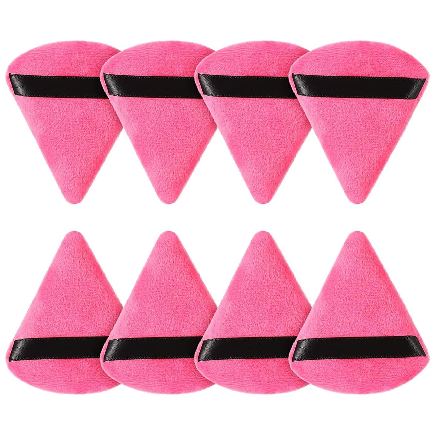 8 Pieces Large Powder Puff Triangle Face Makeup Cotton Sponge for Loose Powder Soft Body Cosmetic Foundation Mineral Powder Wet Dry Makeup Tool 4 X 3.15 Inches (Assorted Color) Health & Beauty > Personal Care > Cosmetics > Cosmetic Tools > Makeup Tools Maitys Pink  