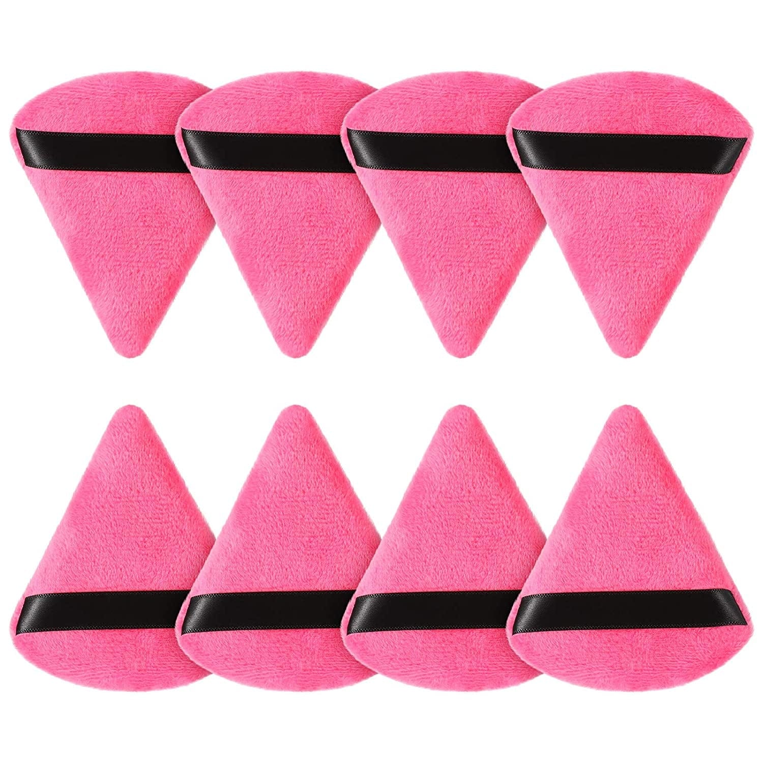 8 Pieces Large Powder Puff Triangle Face Makeup Cotton Sponge for Loose Powder Soft Body Cosmetic Foundation Mineral Powder Wet Dry Makeup Tool 4 X 3.15 Inches (Assorted Color) Health & Beauty > Personal Care > Cosmetics > Cosmetic Tools > Makeup Tools Maitys Pink  