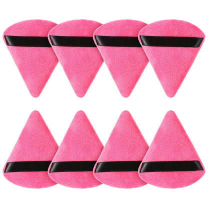 8 Pieces Large Powder Puff Triangle Face Makeup Cotton Sponge for Loose Powder Soft Body Cosmetic Foundation Mineral Powder Wet Dry Makeup Tool 4 X 3.15 Inches (Assorted Color) Health & Beauty > Personal Care > Cosmetics > Cosmetic Tools > Makeup Tools Maitys Pink  