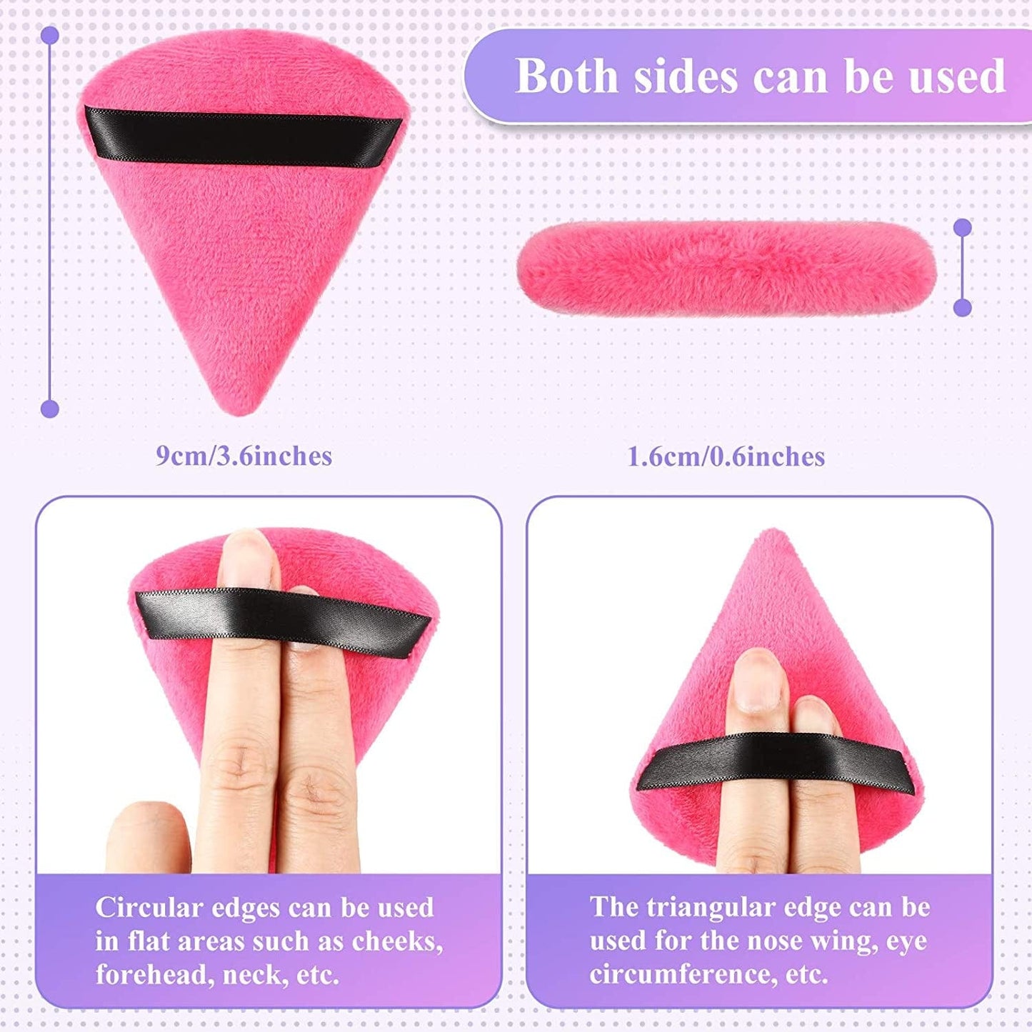 8 Pieces Large Powder Puff Triangle Face Makeup Cotton Sponge for Loose Powder Soft Body Cosmetic Foundation Mineral Powder Wet Dry Makeup Tool 4 X 3.15 Inches (Assorted Color) Health & Beauty > Personal Care > Cosmetics > Cosmetic Tools > Makeup Tools Maitys   