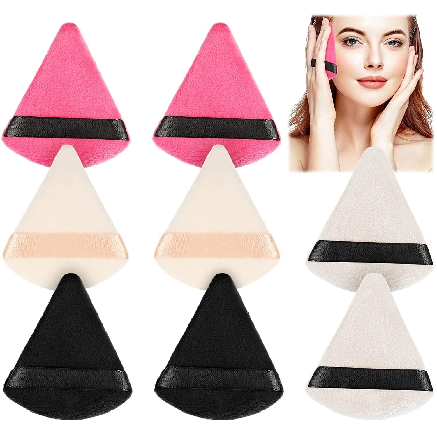 8 Pieces Large Powder Puff Triangle Face Makeup Cotton Sponge for Loose Powder Soft Body Cosmetic Foundation Mineral Powder Wet Dry Makeup Tool 4 X 3.15 Inches (Assorted Color) Health & Beauty > Personal Care > Cosmetics > Cosmetic Tools > Makeup Tools Maitys Assorted Color  