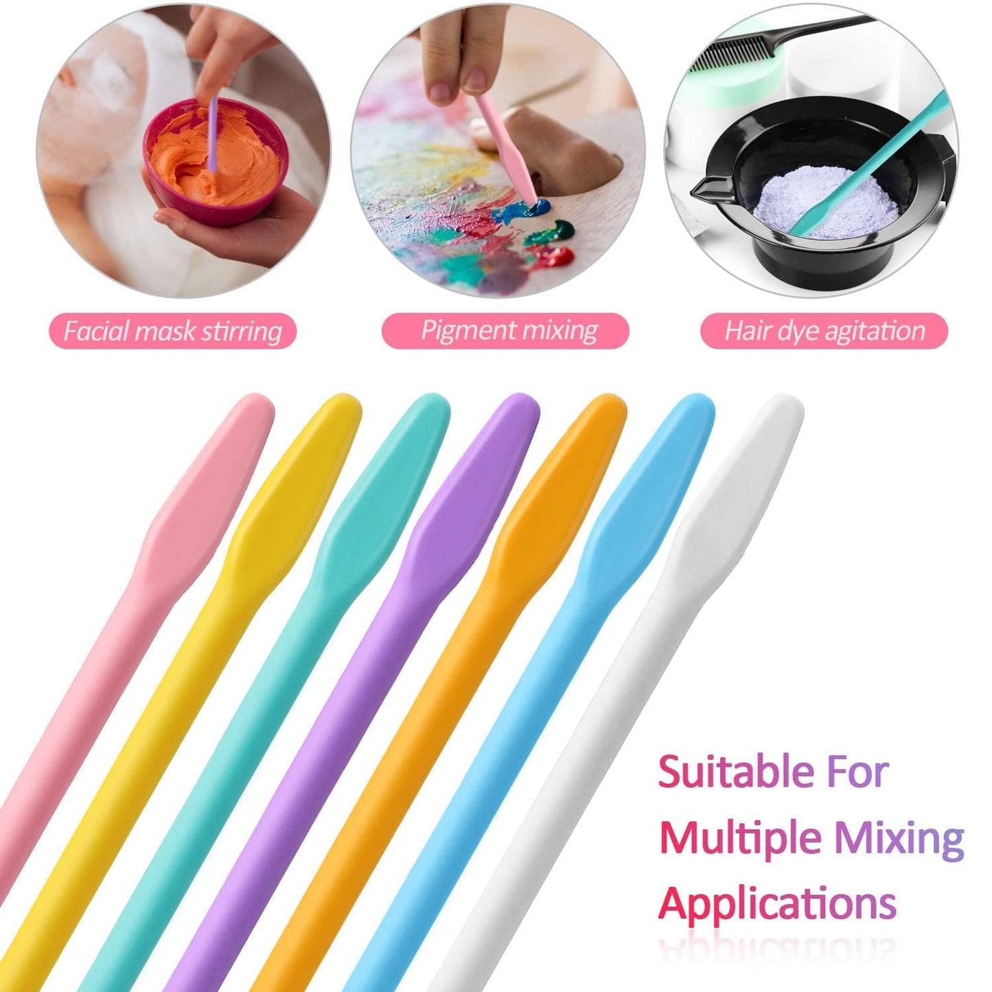 8 Pieces Silicone Stir Stick Facial Mask Stirring Rods Mud Mask Applicator Cosmetic Mask Tools for Facial Mask Mixing and Application, DIY Crafts Health & Beauty > Personal Care > Cosmetics > Cosmetic Tools > Skin Care Tools Shappy   