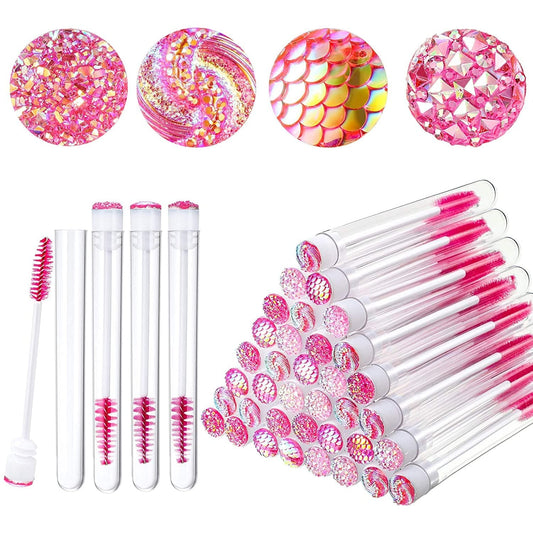 80 Pieces Disposable Mascara Brushes Tubes Set, 40 Pieces Diamond Empty Mascara Wand Tube with 40 Pieces Eyelash Brush Spoolies Makeup Tool for Eyelash Extension (Pink) Health & Beauty > Personal Care > Cosmetics > Cosmetic Tools > Makeup Tools Maitys Pink  
