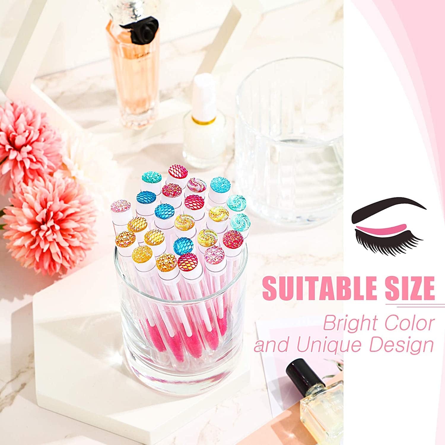 80 Pieces Disposable Mascara Brushes Tubes Set, 40 Pieces Diamond Empty Mascara Wand Tube with 40 Pieces Eyelash Brush Spoolies Makeup Tool for Eyelash Extension (Pink) Health & Beauty > Personal Care > Cosmetics > Cosmetic Tools > Makeup Tools Maitys   