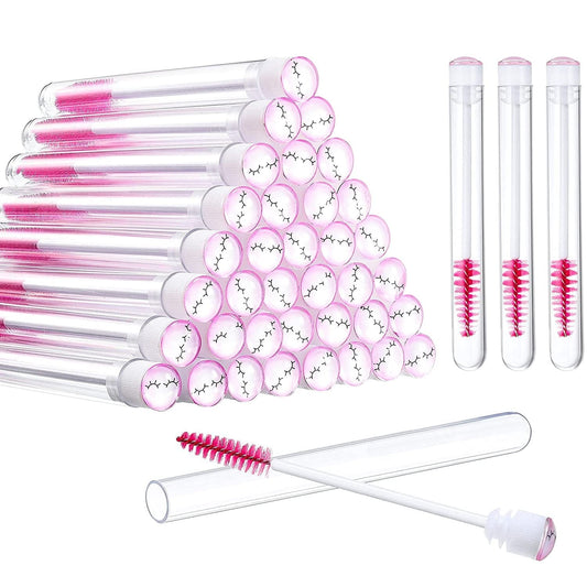 80 Pieces Disposable Mascara Brushes Tubes Set, 40 Pieces Empty Mascara Wand Tube with 40 Pieces Eyelash Brush Makeup Tool Cleaning Brush for Eyelash Extension (Pink Eyelash Style) Health & Beauty > Personal Care > Cosmetics > Cosmetic Tools > Makeup Tools Patelai Pink Eyelash Style  