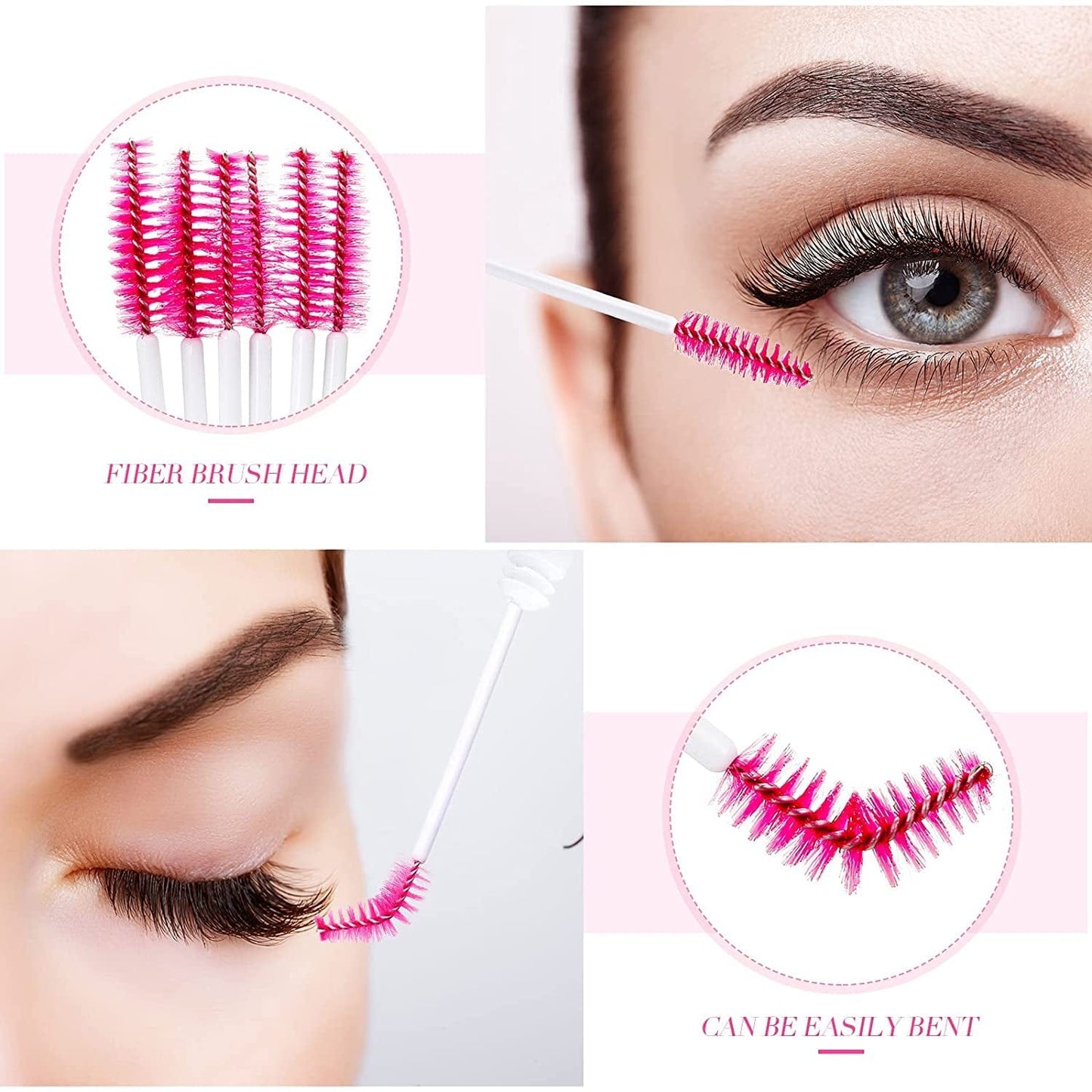 80 Pieces Disposable Mascara Brushes Tubes Set, 40 Pieces Empty Mascara Wand Tube with 40 Pieces Eyelash Brush Makeup Tool Cleaning Brush for Eyelash Extension (Pink Eyelash Style) Health & Beauty > Personal Care > Cosmetics > Cosmetic Tools > Makeup Tools Patelai   
