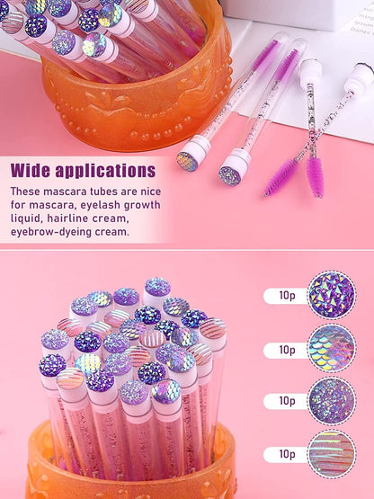 80 Pieces Purple Mascara Wand Tube Set EBANKU 40 Pieces Diamond Empty Eyelash Brush Tubes with 40 Pieces Disposable Mascara Brushes Makeup Tools Health & Beauty > Personal Care > Cosmetics > Cosmetic Tools > Makeup Tools EBANKU   