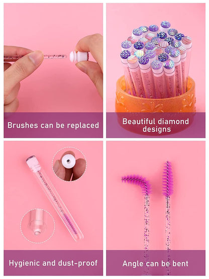 80 Pieces Purple Mascara Wand Tube Set EBANKU 40 Pieces Diamond Empty Eyelash Brush Tubes with 40 Pieces Disposable Mascara Brushes Makeup Tools Health & Beauty > Personal Care > Cosmetics > Cosmetic Tools > Makeup Tools EBANKU   