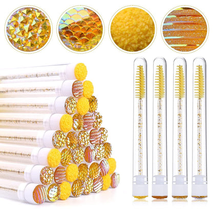 80 Pieces Purple Mascara Wand Tube Set EBANKU 40 Pieces Diamond Empty Eyelash Brush Tubes with 40 Pieces Disposable Mascara Brushes Makeup Tools Health & Beauty > Personal Care > Cosmetics > Cosmetic Tools > Makeup Tools EBANKU Yellow  
