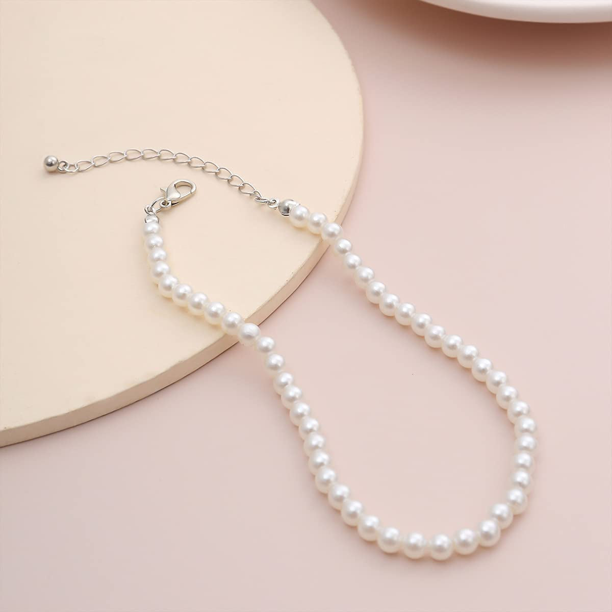 COLORFUL BLING 1Pc Pearl Handmade Anklet Simple Imitation Pearls Hand Woven Boho Foot Jewelry Anklet Bracelet Summer Beach for Women Girls Apparel & Accessories > Jewelry > Anklets COLORFUL BLING   