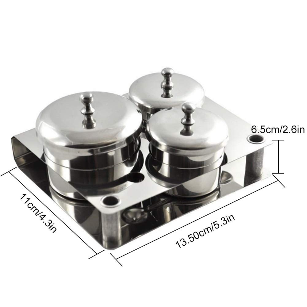 Nail Liquid Container, Mini Stainless Steel Dish Pot Liquid Powder Cup Lid Bowl Nail Art Tools Acrylic Nail Art Equipment Mini Bowl Cup Tray Pot Container Organizer Holder with Lid, 3Pcs Health & Beauty > Personal Care > Cosmetics > Cosmetic Tools > Nail Tools Zerone   