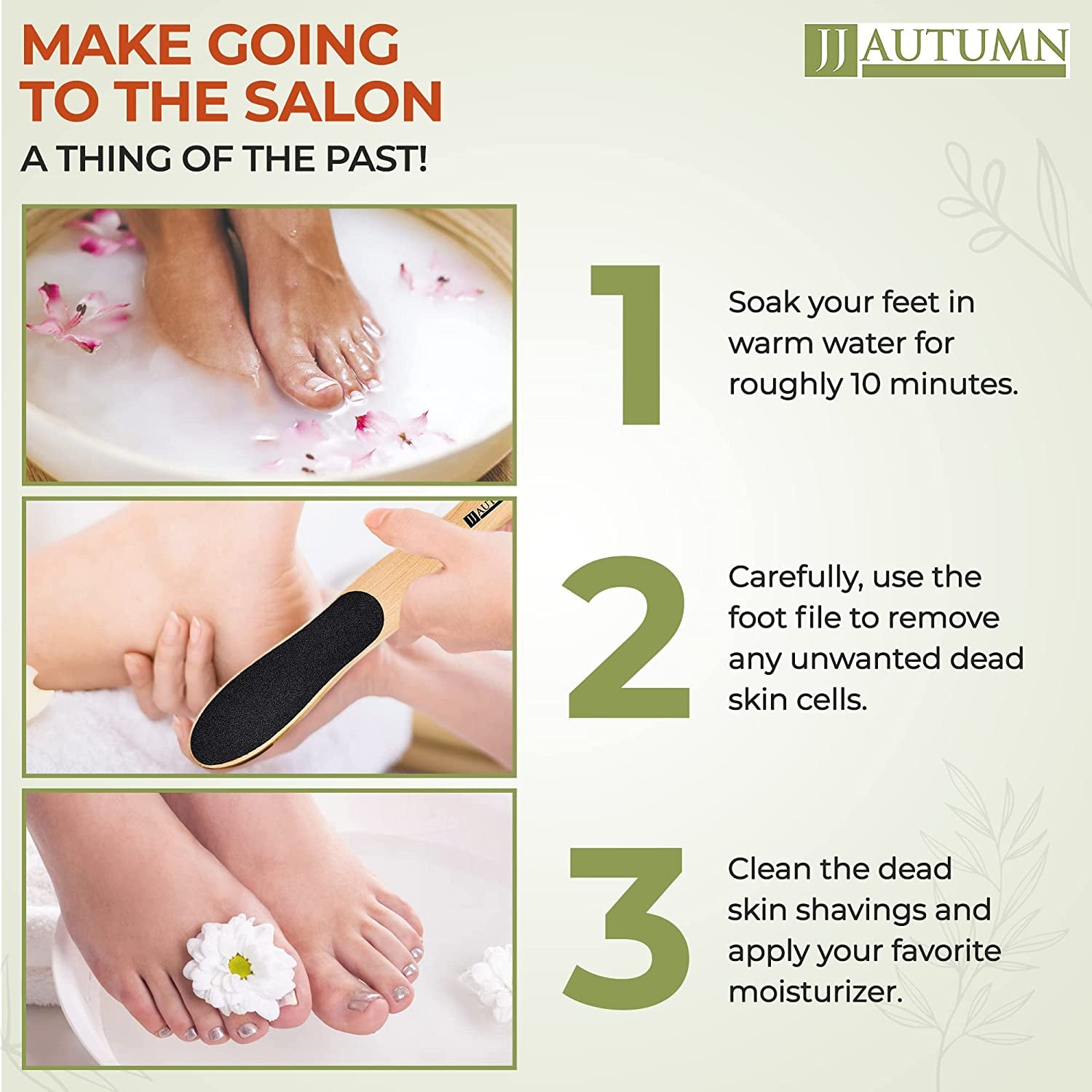 JJ Autumn Professional Pedicure Foot File Callus Remover with Double Sided Foot Scrubber for Dry and Wet Feet | Coarse & Fine Two-Sided Scraper | Foot Scraper for Dead Skin | Spa Quality Foot Filer Feet Rasp | Gentle & Friendly Foot File Health & Beauty > Personal Care > Foot Care JJ Autumn   