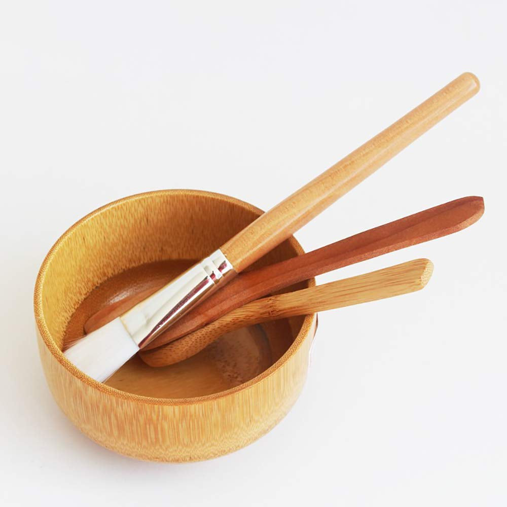DIY Facemask Mixing Tool Sets 6 in 1 Face Mask Mixing Bowl Set Clay Mask Mixing Set Bamboo (Mask Bowl+Spatula+Brush+Spoon+ Wet Sponge+Makeup Headband) Health & Beauty > Personal Care > Cosmetics > Cosmetic Tools > Skin Care Tools BIRETDA   