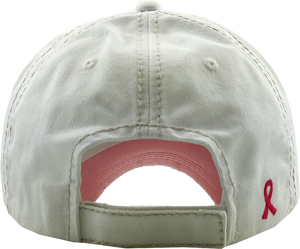 Pink Ribbon Fight Women'S Awareness Vintage Baseball Cap Apparel & Accessories > Clothing Accessories > Headwear KBETHOS Hats   