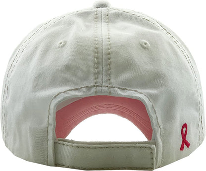 Pink Ribbon Fight Women'S Awareness Vintage Baseball Cap Apparel & Accessories > Clothing Accessories > Headwear KBETHOS Hats   