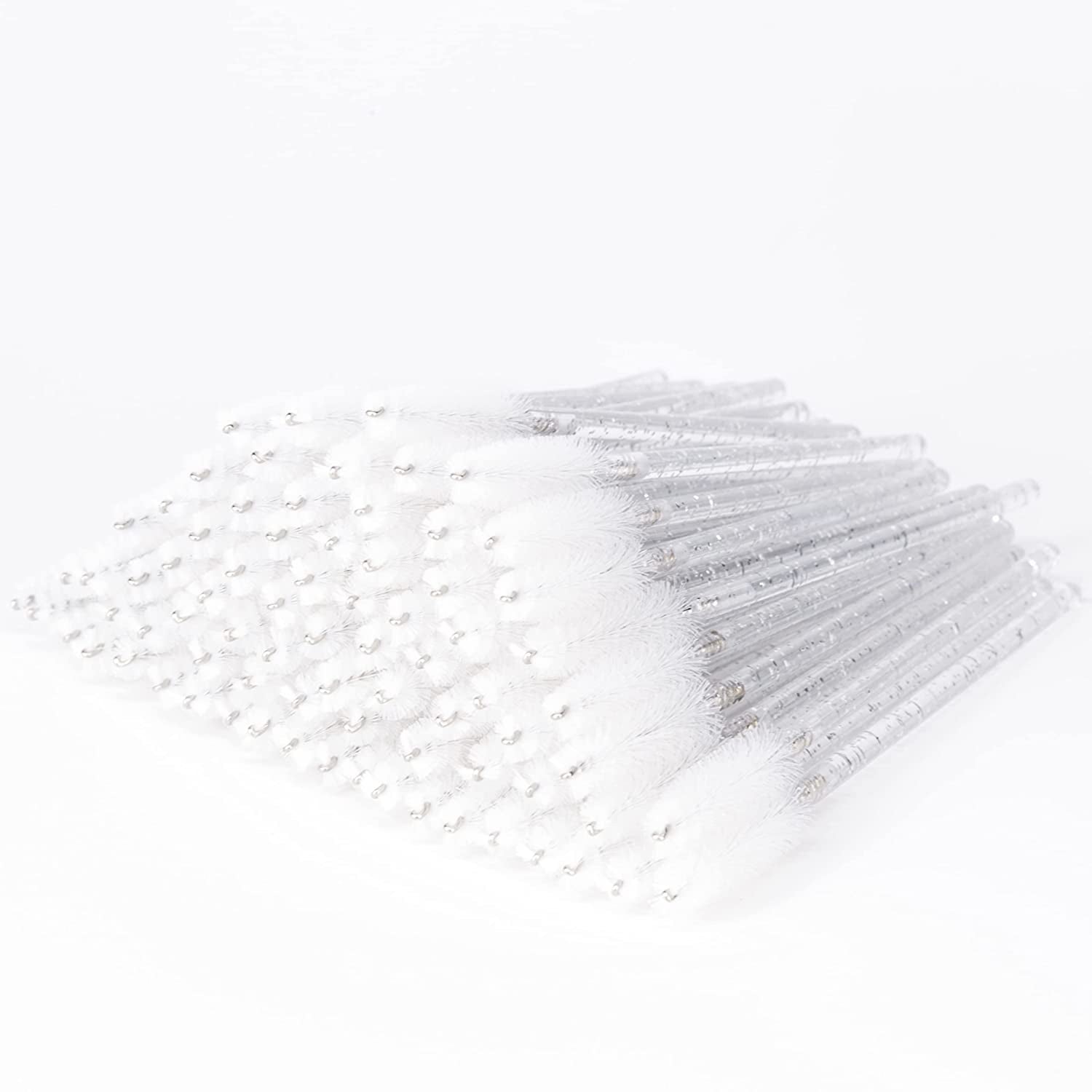 I-Laesh 100 Pcs Disposable Eyelash Brushes, Mascara Wands, Eye Lash Brush, Spoolies for Eyelash Extensions, Spoolie Eyebrow Eyeshadow Brow Makeup Supplies Kit Cleansing Glitter Applicator Tool Accessories Bristle (Crystal Pink) Health & Beauty > Personal Care > Cosmetics > Cosmetic Tools > Makeup Tools i-laesh Crystal - White  