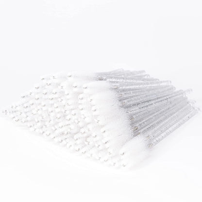 I-Laesh 100 Pcs Disposable Eyelash Brushes, Mascara Wands, Eye Lash Brush, Spoolies for Eyelash Extensions, Spoolie Eyebrow Eyeshadow Brow Makeup Supplies Kit Cleansing Glitter Applicator Tool Accessories Bristle (Crystal Pink) Health & Beauty > Personal Care > Cosmetics > Cosmetic Tools > Makeup Tools i-laesh Crystal - White  