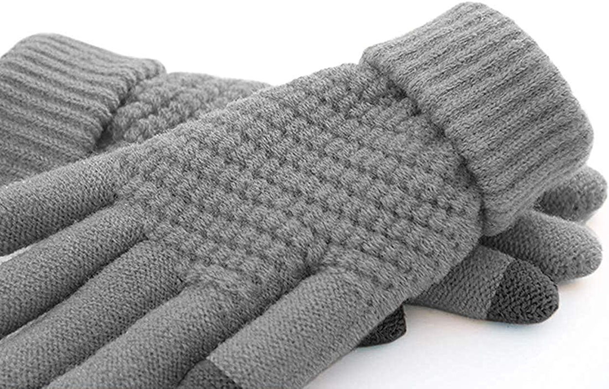 Women Winter Warm Touch Screen Gloves Knitted Soft Elastic Thick Gloves for Clod Weather Apparel & Accessories > Clothing Accessories > Gloves & Mittens Muryobao   